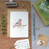 Bullfinch and blossom Card