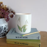 Snowdrop bone china candle holder