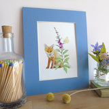 Fox and Foxglove A5 Giclée Fine Art Print