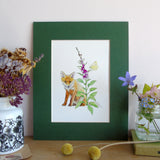 Fox and Foxglove A5 Giclée Fine Art Print