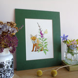 Fox and Foxglove A5 Giclée Fine Art Print