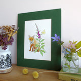 Fox and Foxglove A5 Giclée Fine Art Print