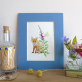 Fox and Foxglove A5 Giclée Fine Art Print