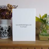Fox and foxglove greetings card