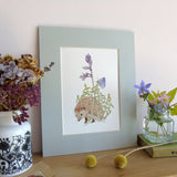 Hedgehog and Bluebell A5 Giclée Fine Art Print