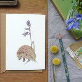 Hedgehog and bluebell bone china Latte Mug