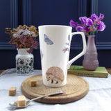 Hedgehog and bluebell bone china Latte Mug