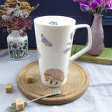 Hedgehog and bluebell bone china Latte Mug