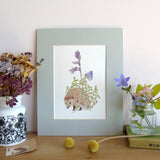 Hedgehog and Bluebell A5 Giclée Fine Art Print
