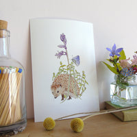 Hedgehog and Bluebell A5 Giclée Fine Art Print