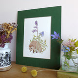 Hedgehog and Bluebell A5 Giclée Fine Art Print