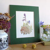 Hedgehog and Bluebell A5 Giclée Fine Art Print