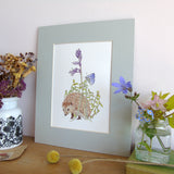 Hedgehog and Bluebell A5 Giclée Fine Art Print