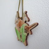 Wren and Snowdrops Wooden Hanging Decoration