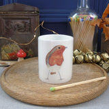 Robin bone china candle holder