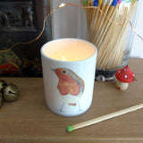 Robin bone china candle holder