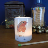 Robin bone china candle holder