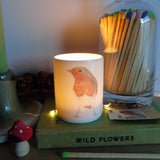Robin bone china candle holder