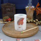 Robin bone china candle holder