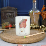 Robin bone china candle holder