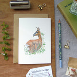 Roe Deer and Buttercups Card