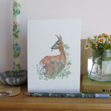 Roe Deer and Buttercups Card