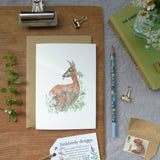 Roe Deer and Buttercups Card