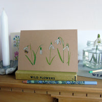 Snowdrops Hand Finished Greetings Card