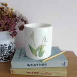Snowdrop bone china candle holder