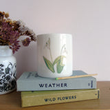 Snowdrop bone china candle holder