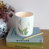 Snowdrop bone china candle holder