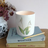 Snowdrop bone china candle holder