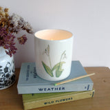 Snowdrop bone china candle holder