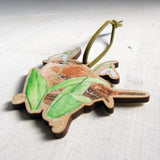 Wren and Snowdrops Wooden Hanging Decoration