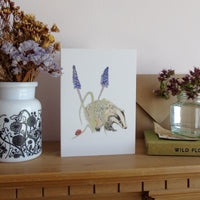 Badger and Ladybird Greetings card