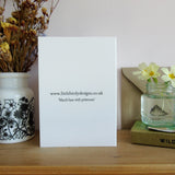 March hare and primroses Easter greetings card