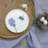 Forget me not and bee coaster