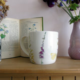 Red Fox and Foxglove Bone china mug