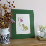 Frog and Fritillary A5 Giclée Fine Art Print