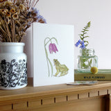 Frog and Fritillary greetings card
