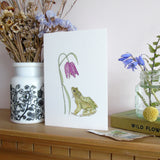 Frog and Fritillary greetings card