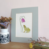 Frog and Fritillary A5 Giclée Fine Art Print