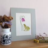 Frog and Fritillary A5 Giclée Fine Art Print