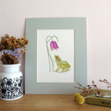 Frog and Fritillary A5 Giclée Fine Art Print