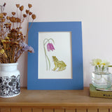 Frog and Fritillary A5 Giclée Fine Art Print