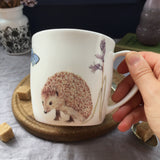 Hedgehog and Bluebell Bone china mug