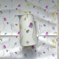 Bee and Spring Flowers Tea Towel