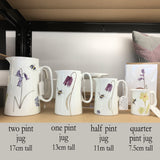 Spring Flower and bees, bone china, half pint jug