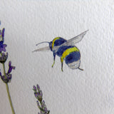 Lavender and bee greetings card