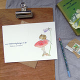 Fieldmouse on toadstool greetings card